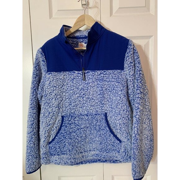 New Wonder Nation‎ Sherpa Pullover 1/4 Zip Kids Sz XXL 18 Blue Soft NWT - Picture 1 of 8